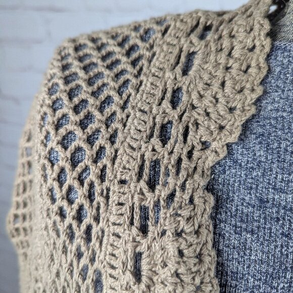 Spense Light Brown Crocheted Bolero Cover Up Sweater Top S - Picture 3 of 6